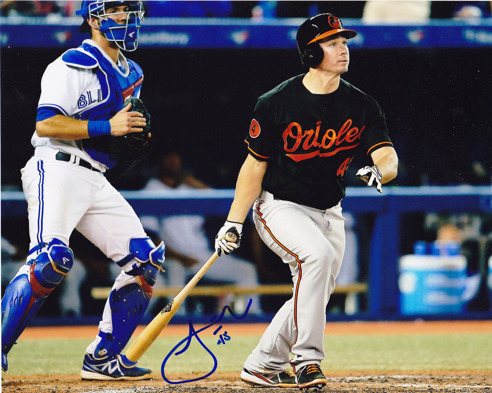 STEVE CLEVENGER BALTIMORE ORIOLES ACTION SIGNED 8x10