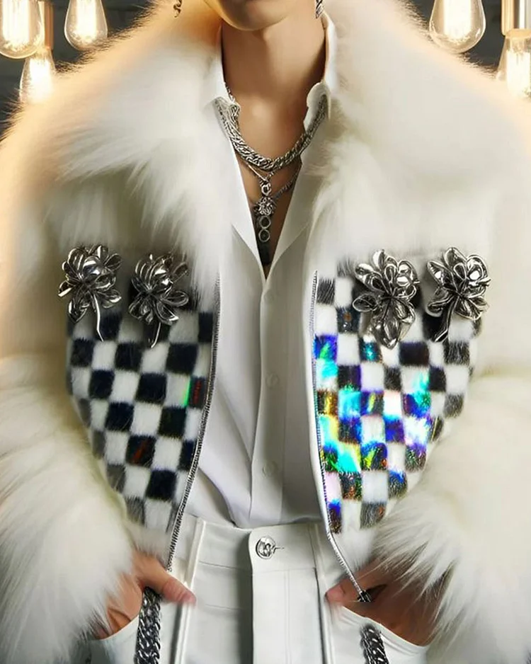 Men's Fashionable Faux Fur Coat