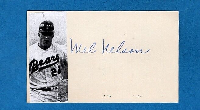 1966 -PCL- MEL NELSON-DENVER BEARS AUTOGRAPHED 3X5 W/Photo Poster painting