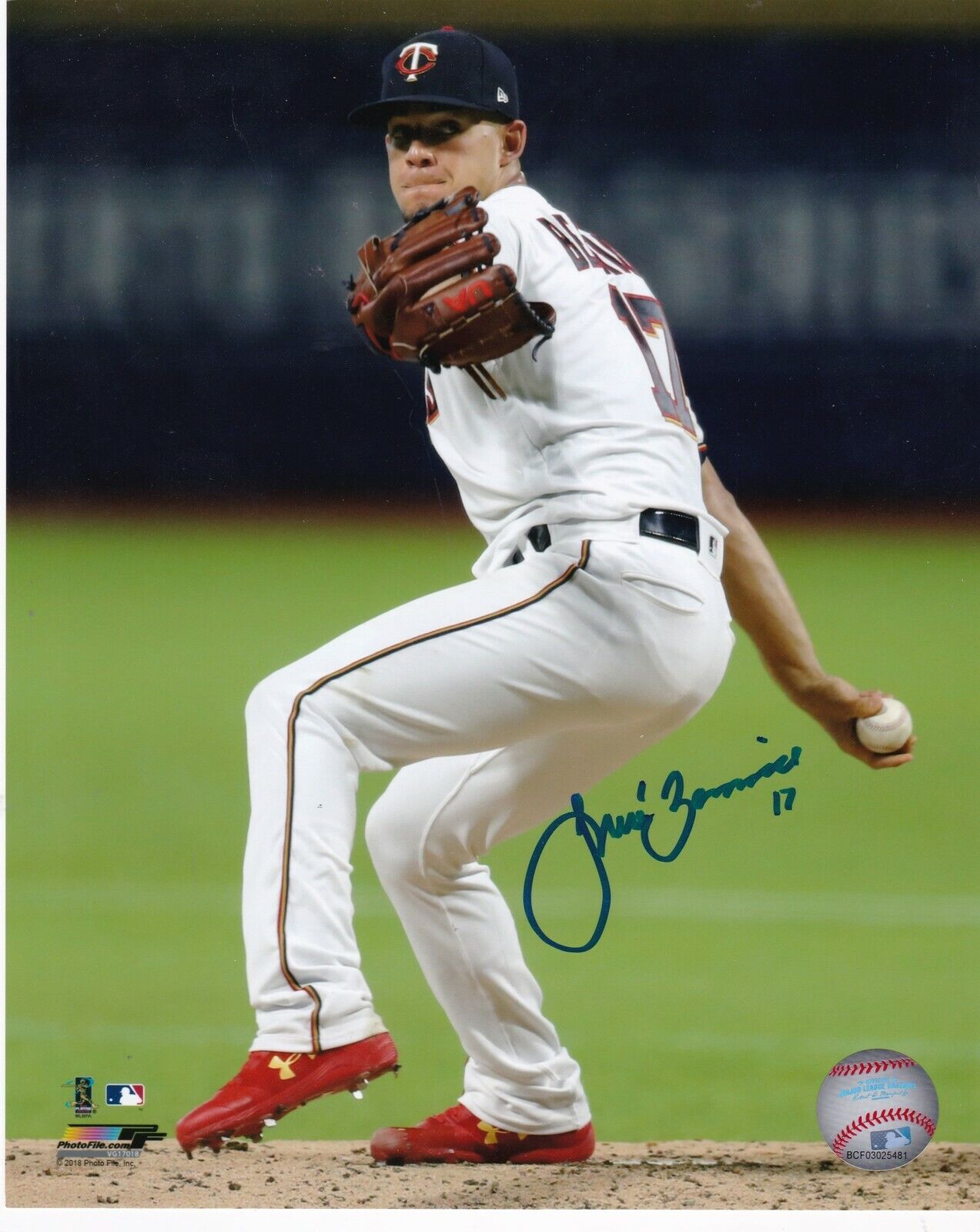 JOSE BERRIOS MINNESOTA TWINS ACTION SIGNED 8x10