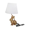 Dog Lamp with White Linen Shade Cute Room Decor White Dog Table Lamp 17.7inch for Living Room Unique Aesthetic Home Room Decor