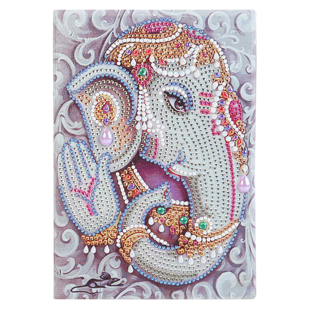 Diy Elephant Special Shaped Diamond Painting 50 Page A5 Notebook Sketchbook gbfke