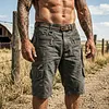 Men's Cotton Tactical Cargo Shorts With Multiple Pockets And Zipper Closure by Inlyline