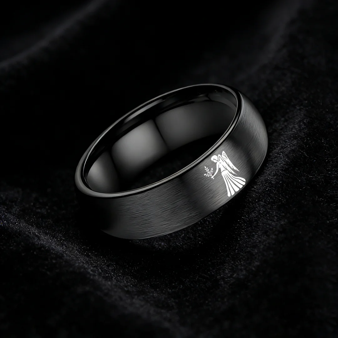 Virgo Dome Tungsten Carbide Rings Black Tungsten Wedding Bands for Men and Women 4MM 6MM 8MM Width