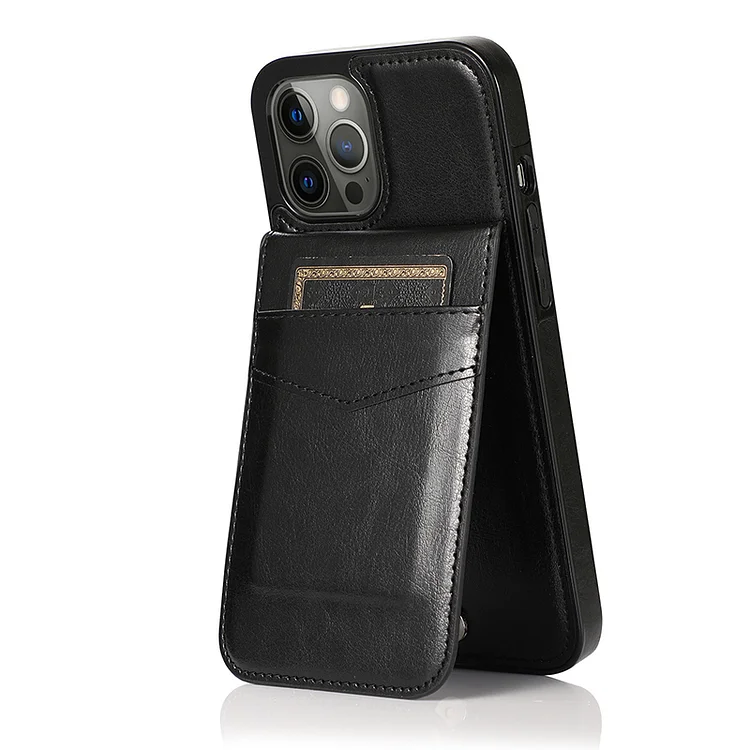 Leather Wallet Kickstand Phone Case For iPhone