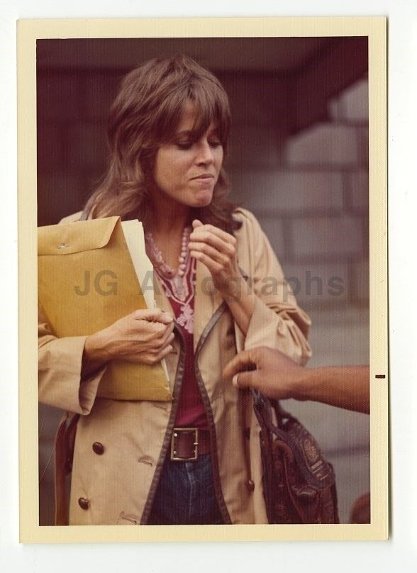 Jane Fonda - Vintage Candid Photo Poster painting by Peter Warrack Previously Unpublished 1970s