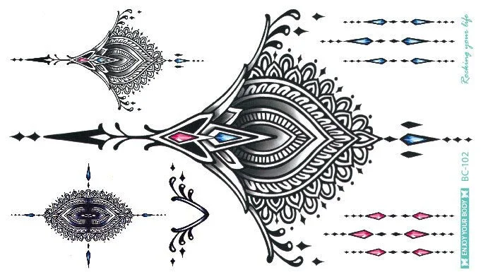 38 Kinds Adult Chest Back Tattoo Big Size Sexy Flowers Mandala Totem Waterproof Temporary Body Art Sticker tatouage temporaire