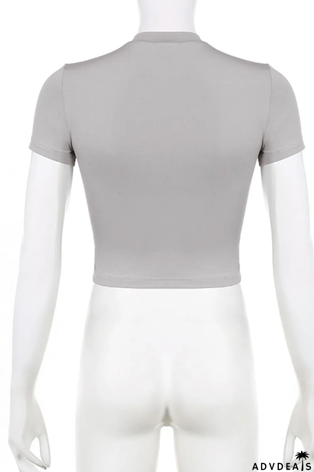 Blue Casual Street Print Patchwork O Neck T-Shirts