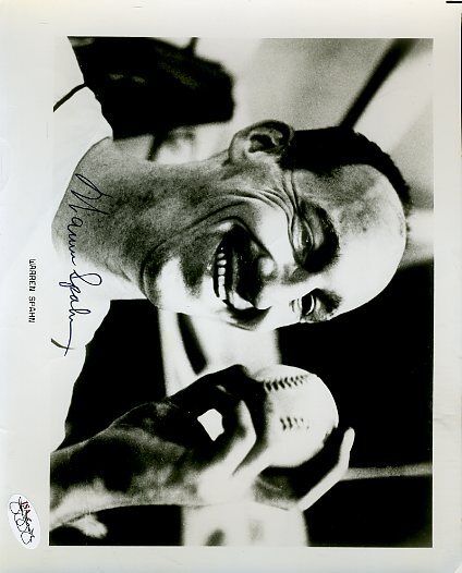 Warren Spahn Signed Jsa Cert Sticker 8x10 Photo Poster painting Authentic Autograph