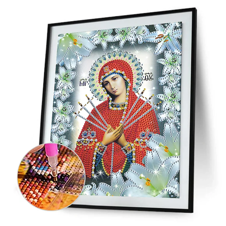 Partial Drills Special-shaped diamond painting - Religious Virgin - 25*30cm