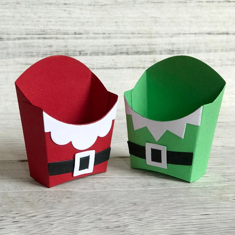 Metal Cutting Dies Cut Mold Christmas Santa French Fry Box Decoration Scrapbook Paper Craft Knife Mould Blade Punch Stencils