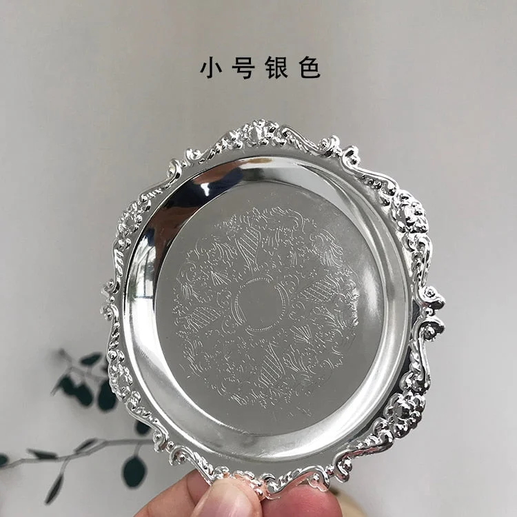 New Nordic retro metal plate candle jewelry Korean style decoration display earrings shooting props swing shooting storage tray