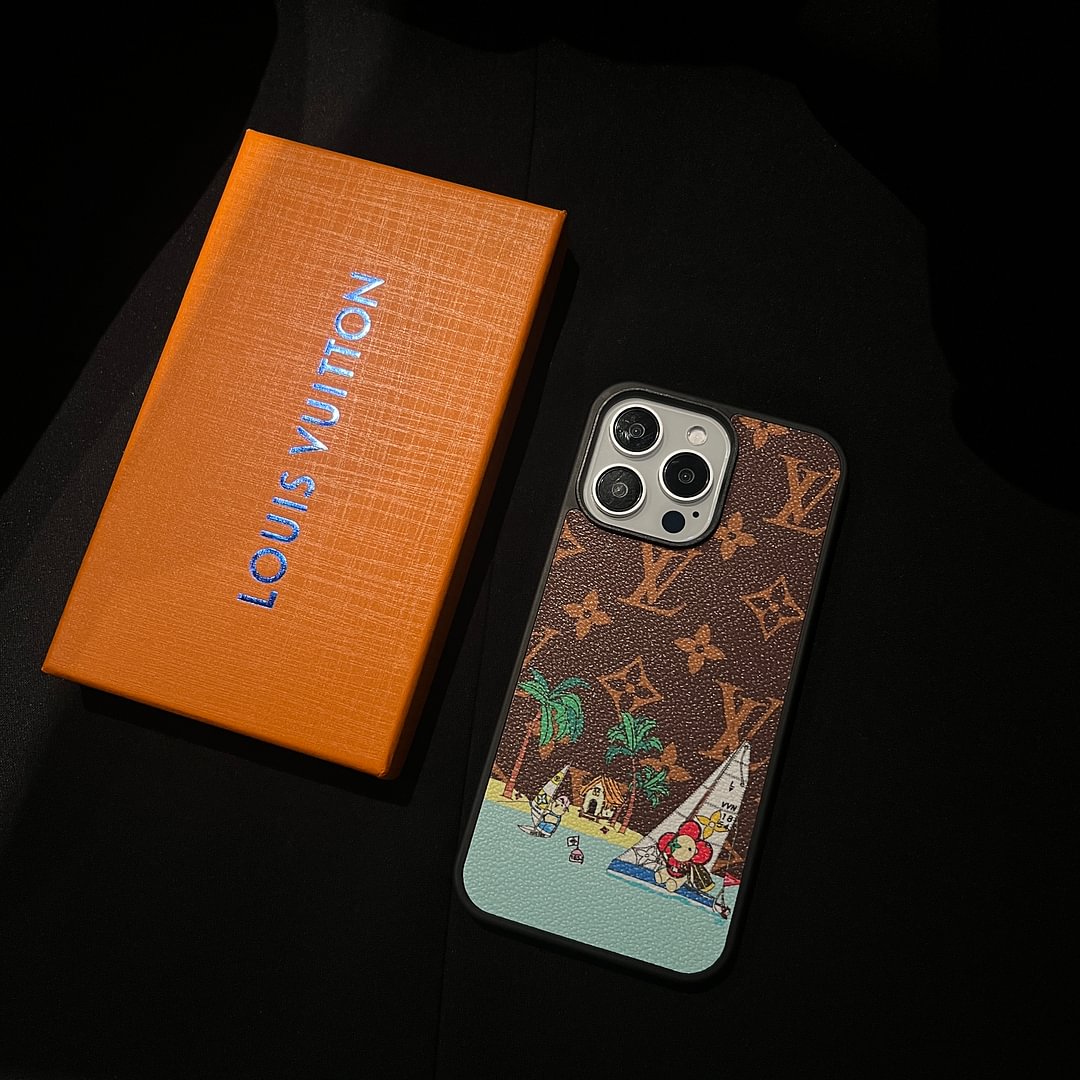 LV Vivian canvas leather Apple iPhone case