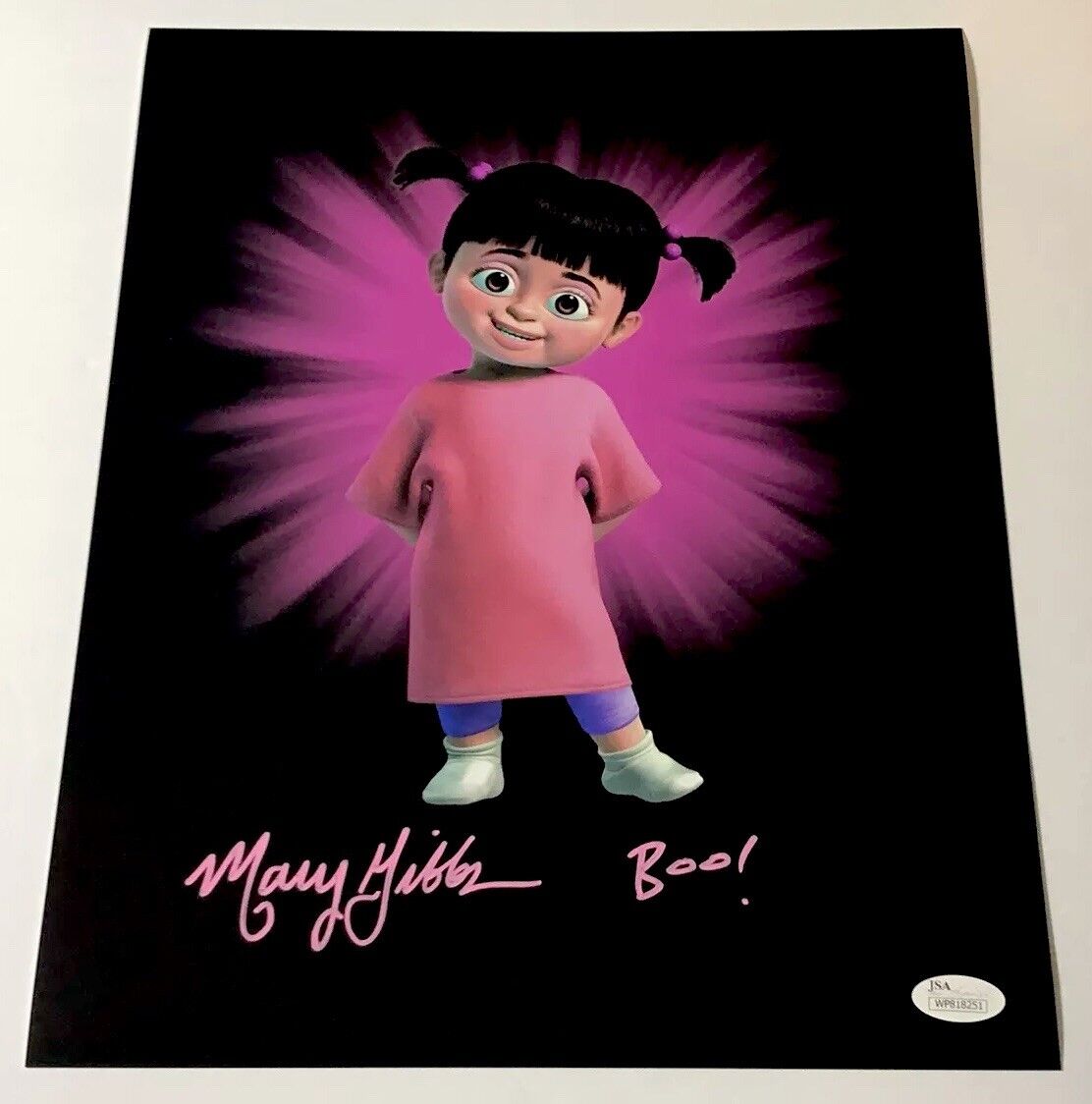 MARY GIBBS Signed Boo MONSTERS INC 11x14 Photo Poster painting IN PERSON Autograph JSA COA