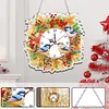 2D Flat DIY Fall Bird Acrylic Diamond Painting Clock Pendant Home Decoration