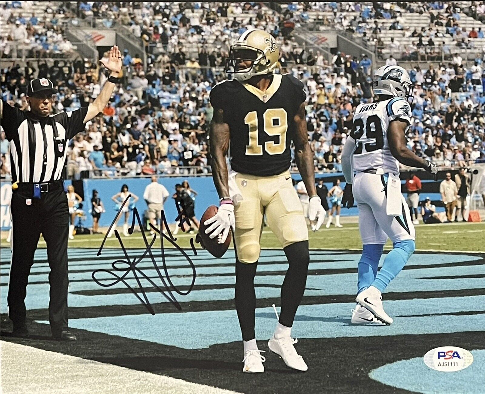 Ted Ginn Jr Signed Autographed New Orleans Saints 8x10 Photo Poster painting Champs PSA/DNA