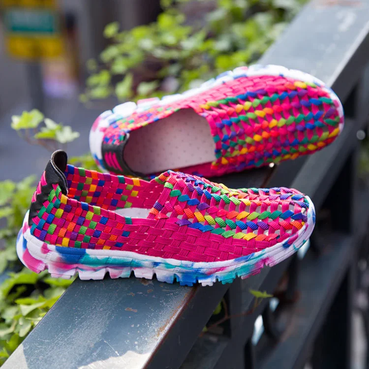 Fantastic Color Mesh Handwoven Women's Shoes  Stunahome.com