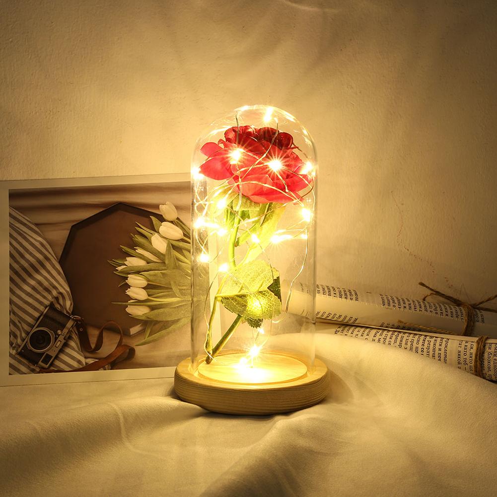 

Rose 20 LED Glass Dome-Night Light, Beige, 501 Original