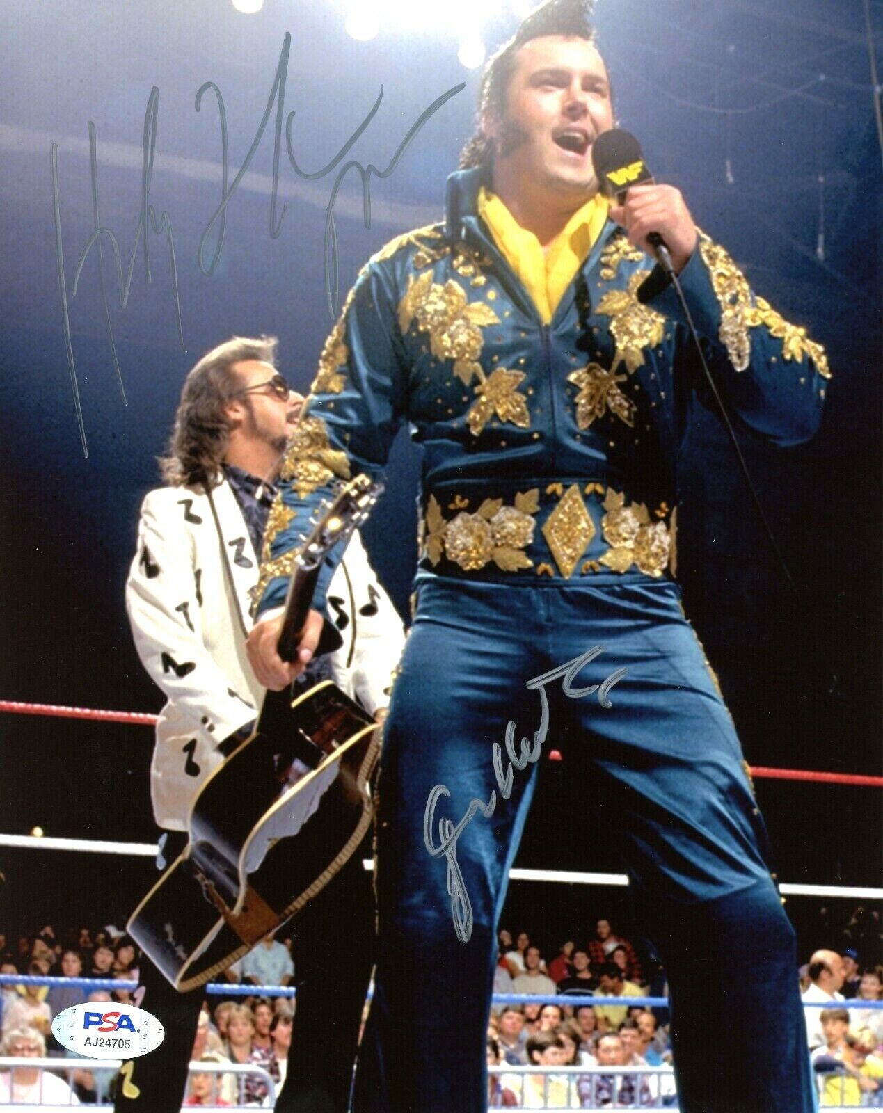 WWE JIMMY HART HONKY TONK MAN HAND SIGNED AUTOGRAPHED 8X10 Photo Poster painting WITH PSA COA 3