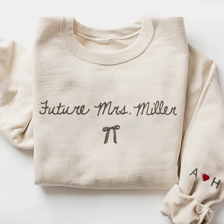 Personalized Future Mrs Sweatshirt, Custom Future Last Name Bride Shirt, Wedding Engagement Gift, Bridal Shower Pullover