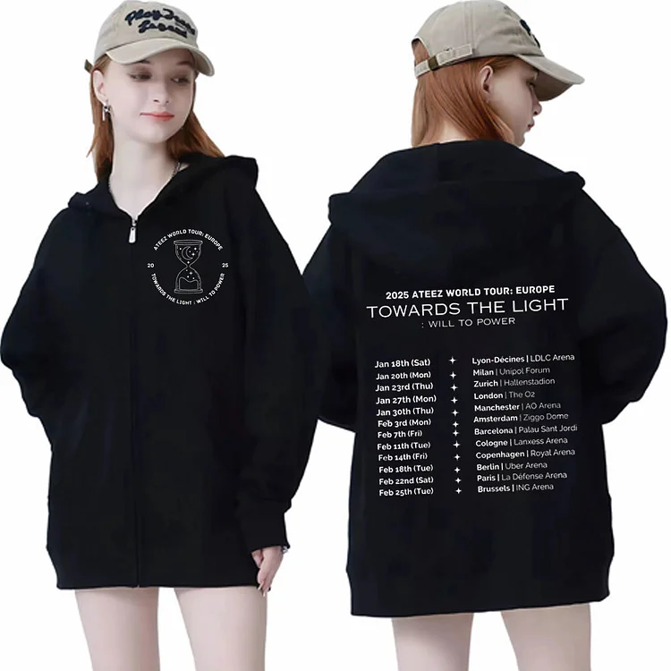 2025 Ateez Towards The Light: Will to Power World Tour Zip Up Hoodie  officialateezshop
