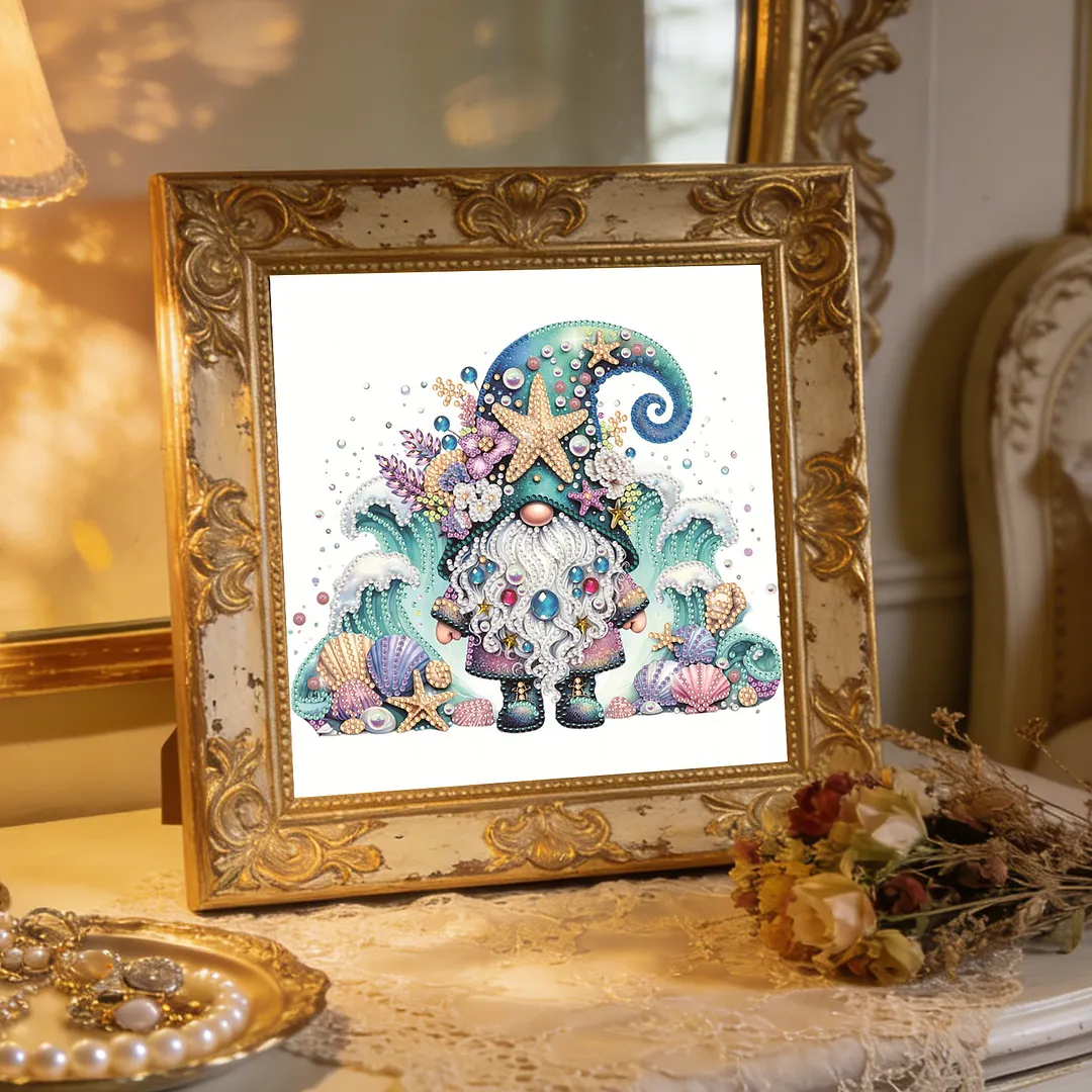 Sea Goblin Special Shaped 5D DIY Partial Drill Diamonds Dots Gem Art Kits 11.81 X11.81inch Diamond Dots Paintings Diamonds Paintings Gem Art for Adults Beginners Home Decor