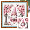 Peach Blossom Gnome-11CT Stamped Cross Stitch 50*50cm/19.69*19.69in tapestrymarket