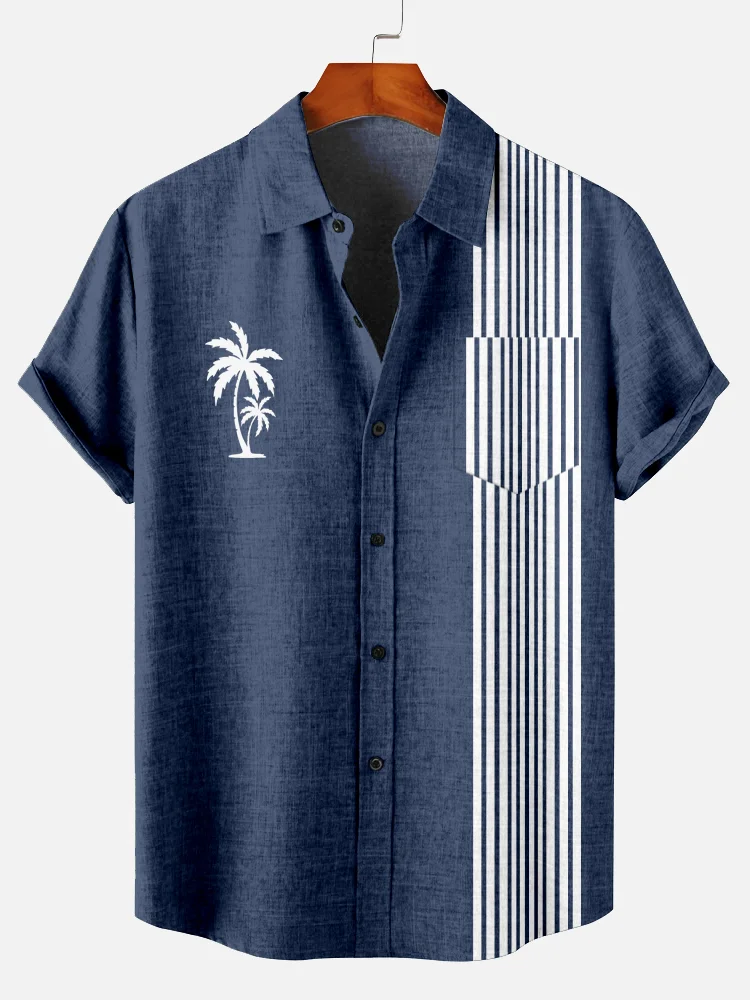 Suitmens Men's Vintage Hawaiian Short Sleeve Shirt 021