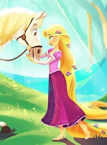 Rapunzel with her Horse Paint by Numbers Kits QM3174