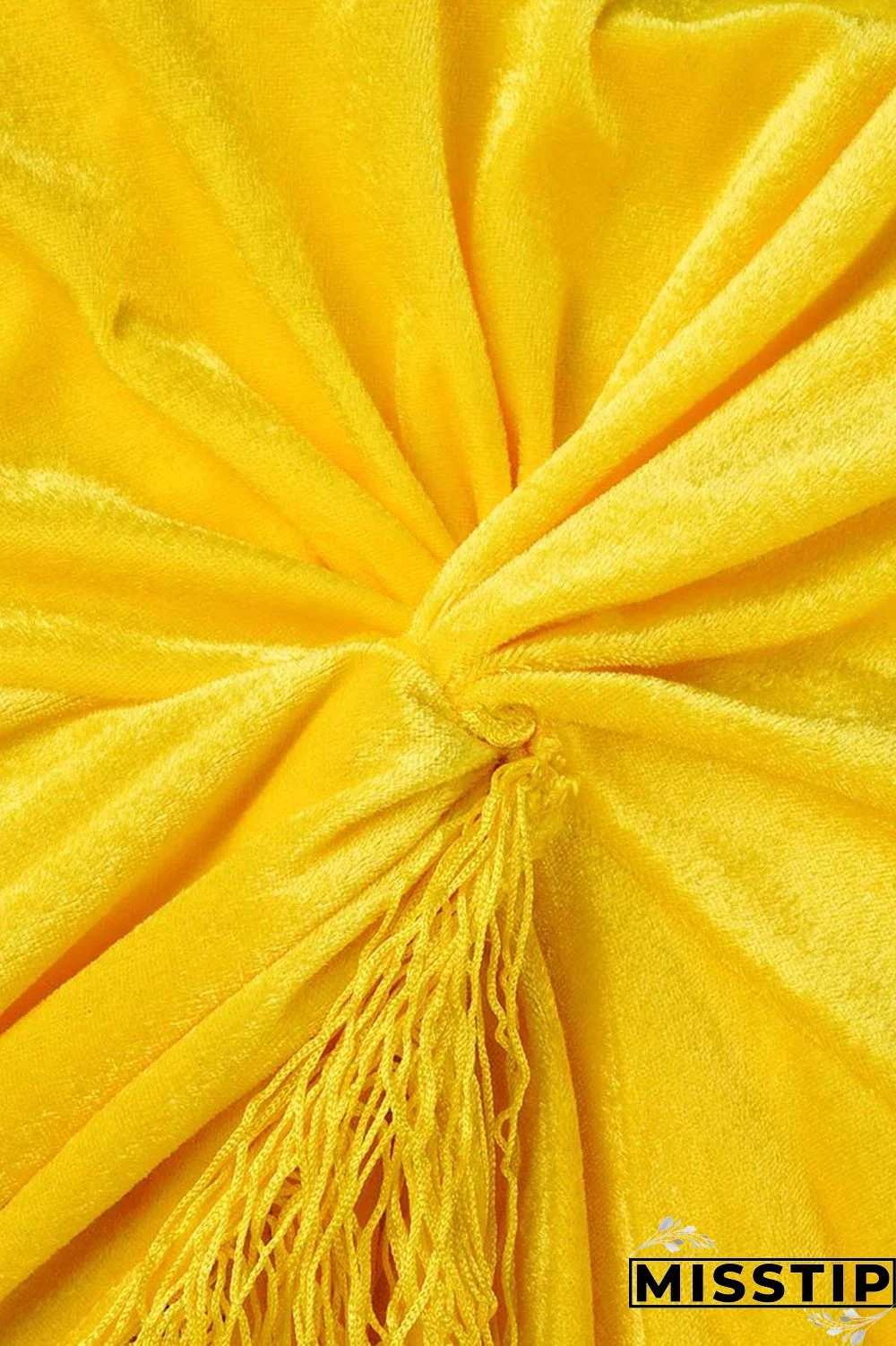 Yellow Sexy Solid Tassel Patchwork Backless Spaghetti Strap Irregular Dress Dresses