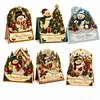 6pcs DIY Christmas Snowman Pearl Art Diamond Painting 3D Greeting Card