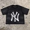 Fashion New York Print Mesh Jersey