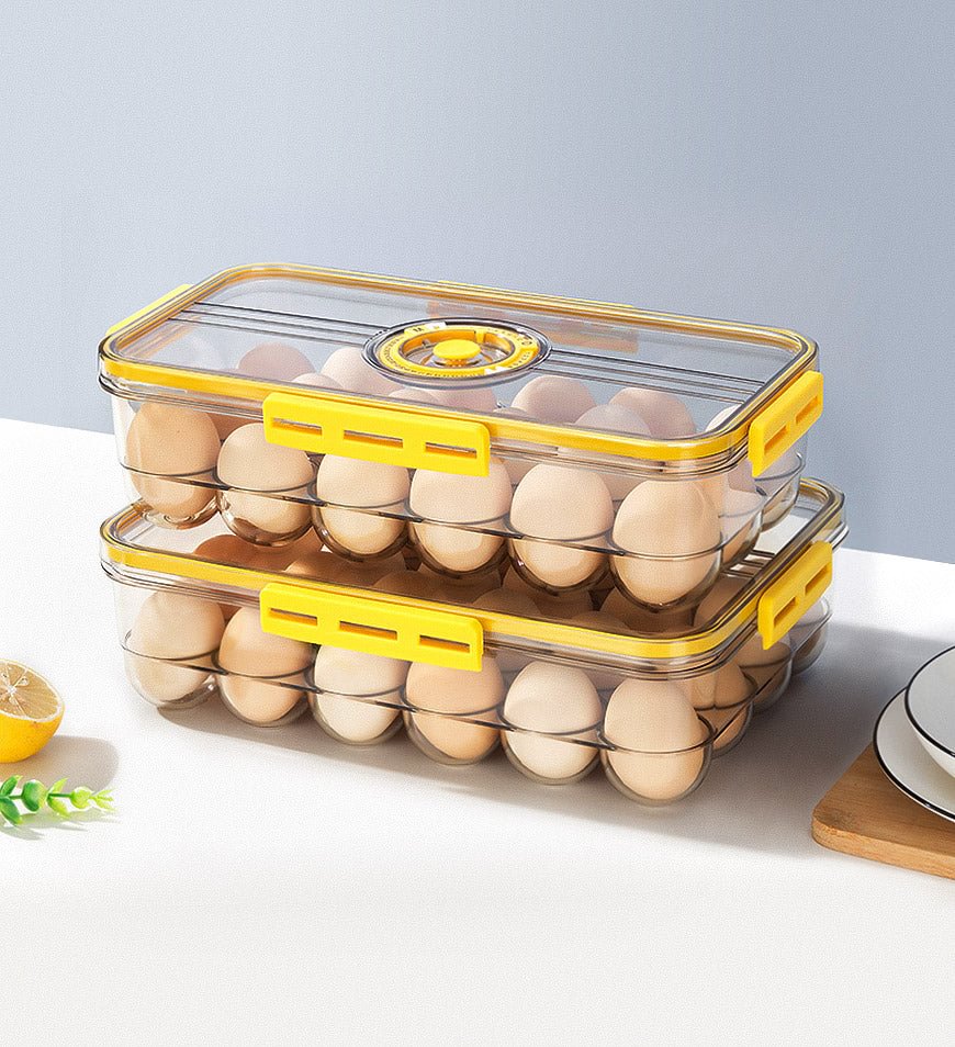 Smart Eggs Container for Refrigerator with Date Reminder