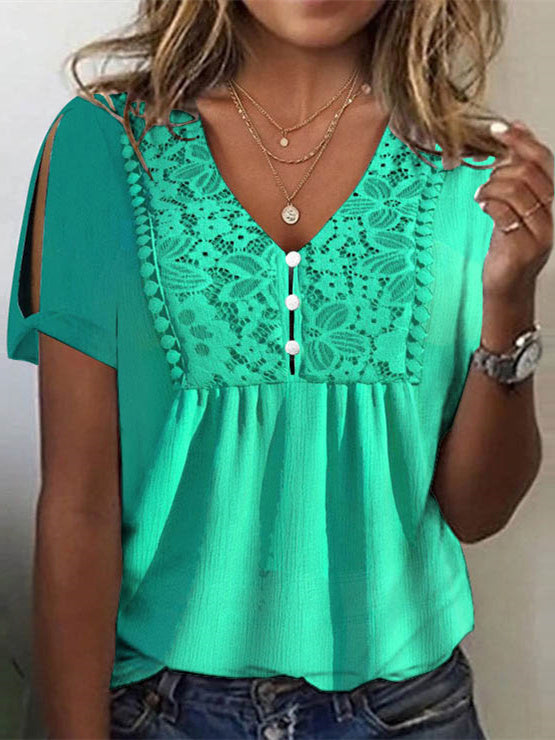 Women Long Sleeve V-neck Graphic Floral Printed Top