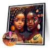 Black Girl-Full Round Diamond Painting 30*30CM
