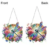 5D Diamond Painting Double Sided Effect  Stained Glass Panel Decorative Home Garden Decoration Hanging Kit(Dragonfly)