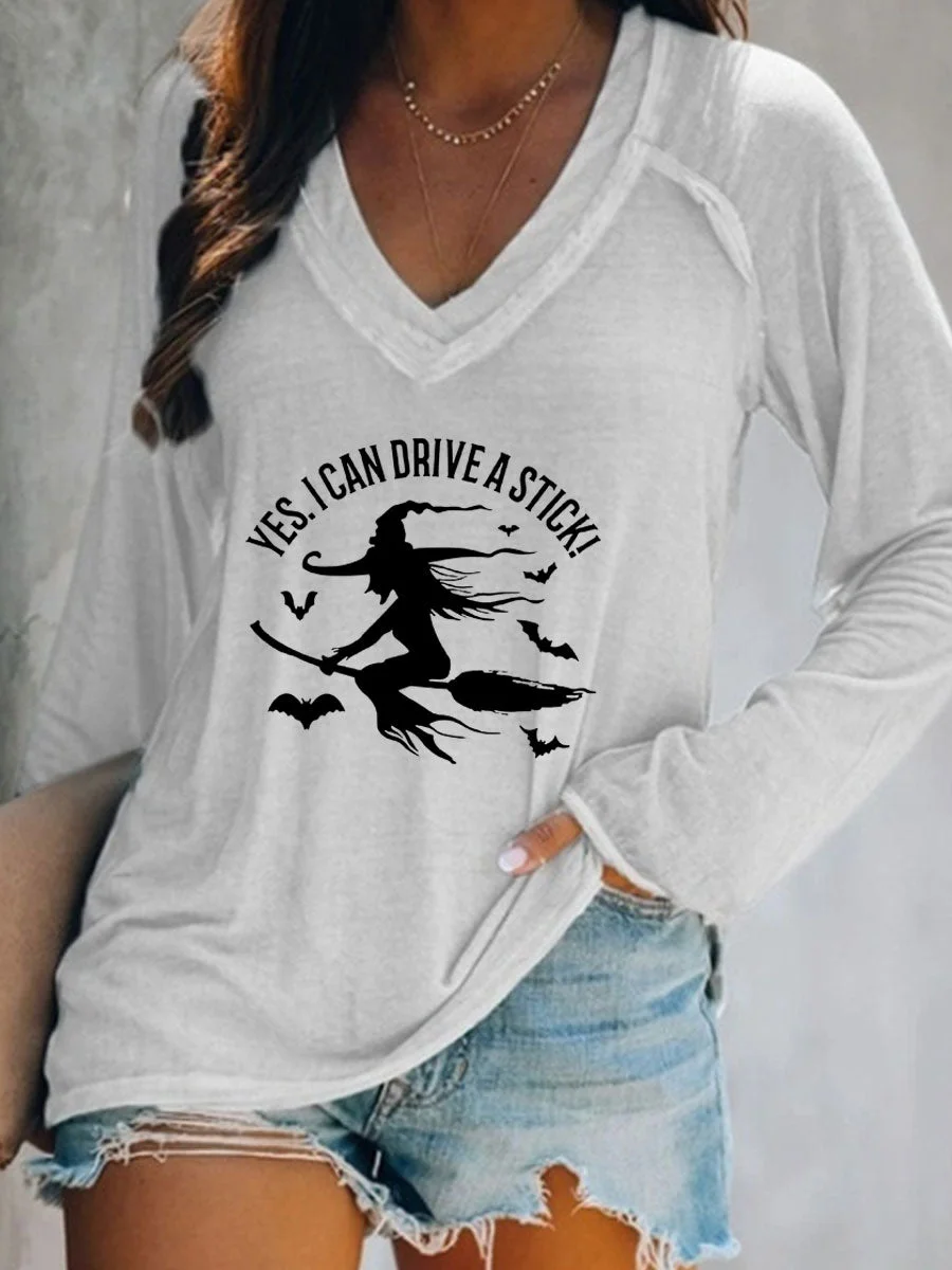 Yes I Can Drive A Stick V-neck T-shirt
