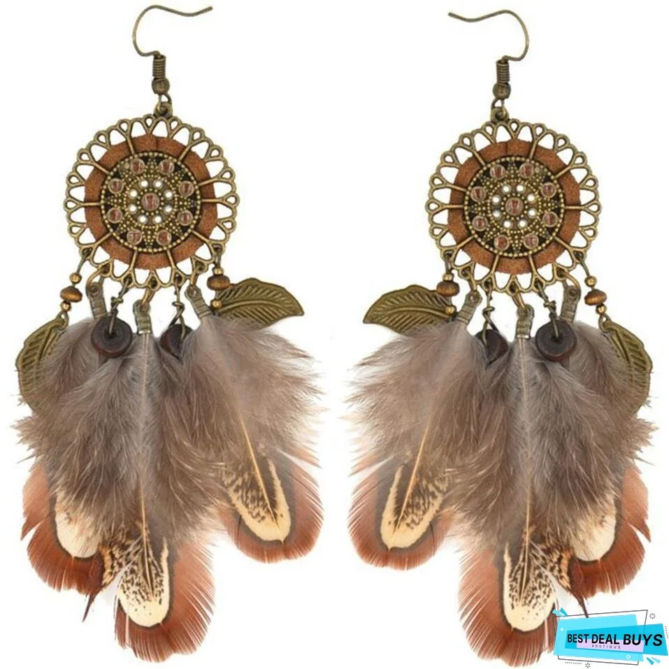Bohemia Feather Tassels Earrings Accessories