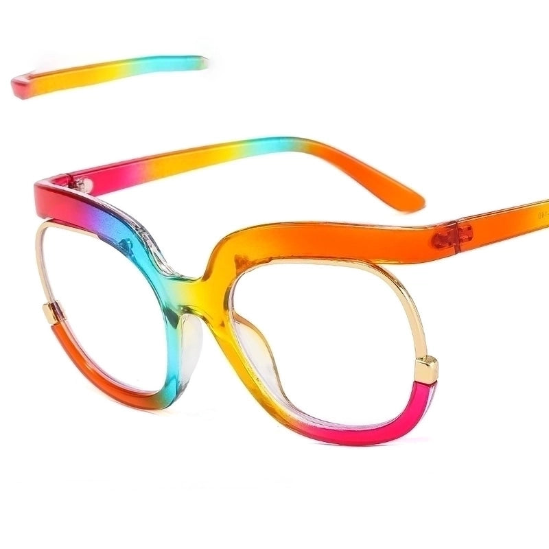 Fashion Solid Color Oval Frame Half Frame Optical Glasses