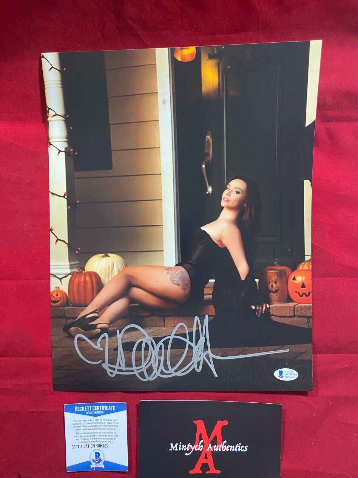 DANIELLE HARRIS AUTOGRAPHED SIGNED 11x14 Photo Poster painting! HALLOWEEN! BECKETT COA! HORROR!