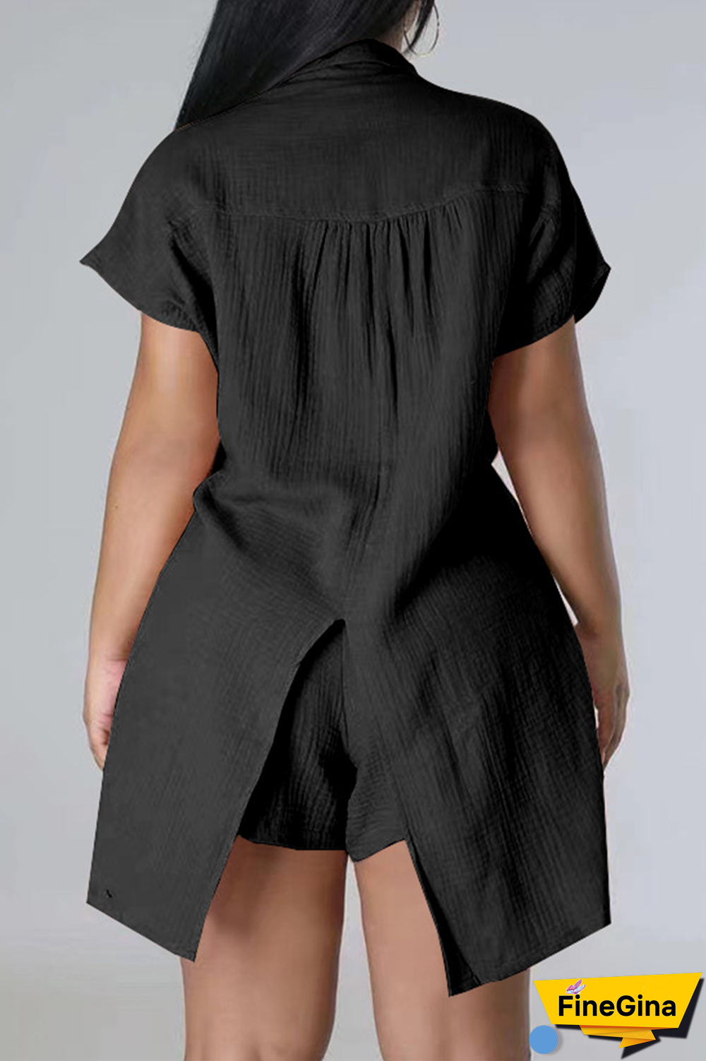 Pink Casual Solid Patchwork Turndown Collar Short Sleeve Two Pieces