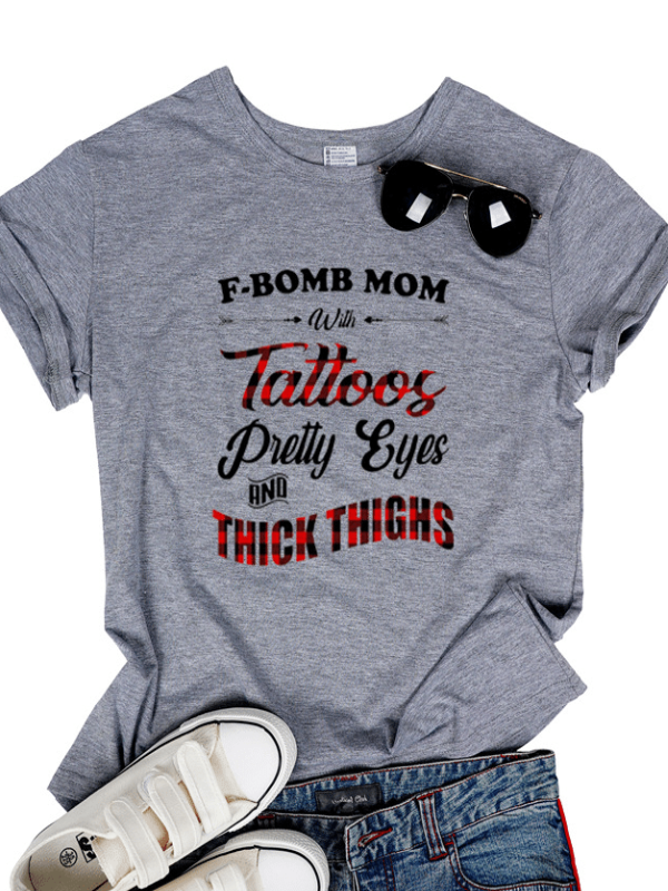 Casual Short Sleeve Letter Shirts & Tops