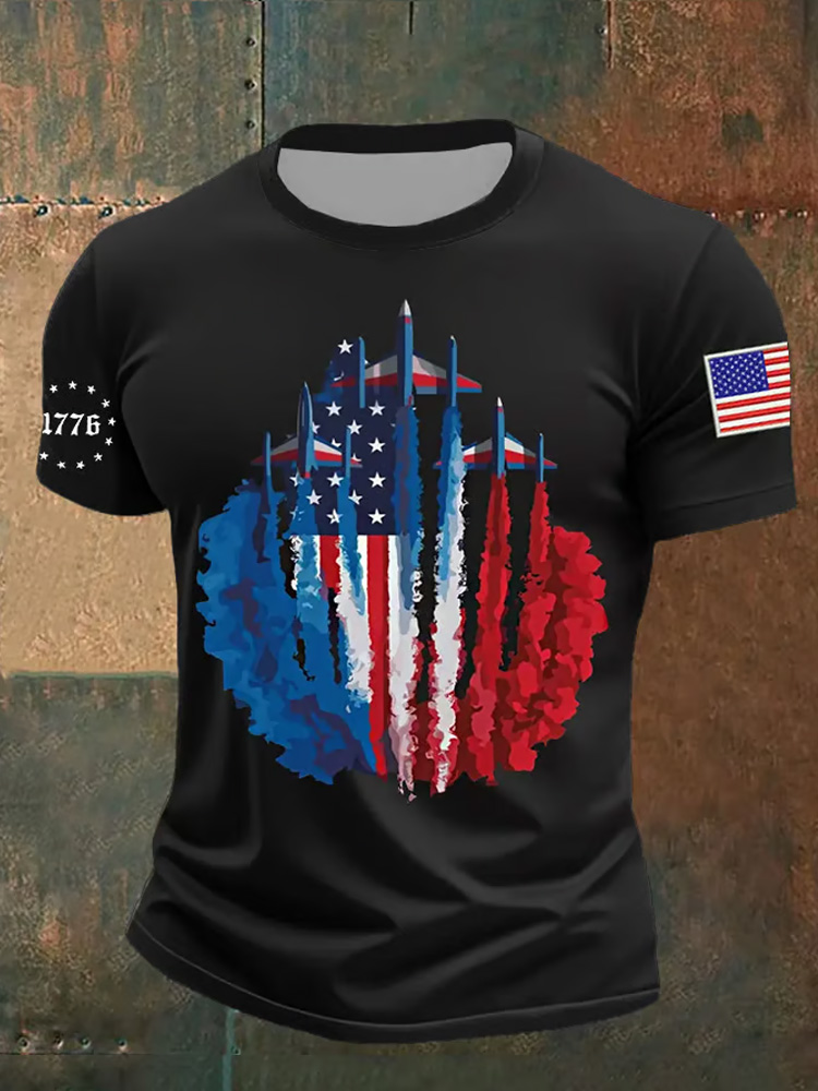 Men's Independence Day Flag Print T-shirt artswardrobe