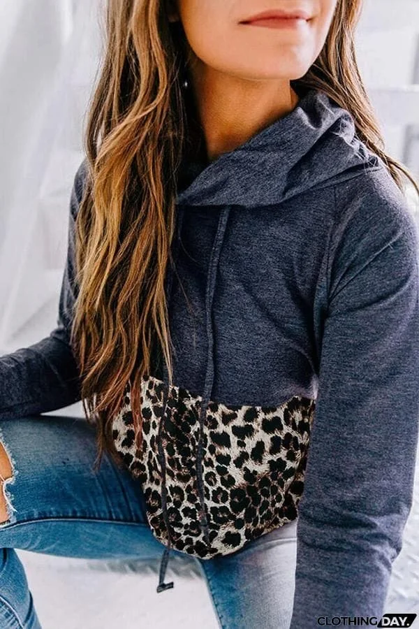 Long Sleeve Color Block Hooded Sweatshirt