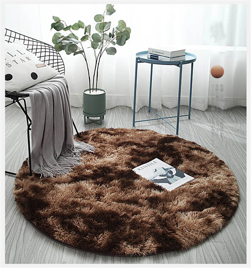Round Fluffy Area Rug