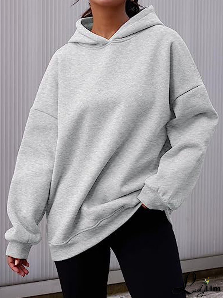 Oversized Fleece Pullover Casual Fashion Outfits Hoodie
