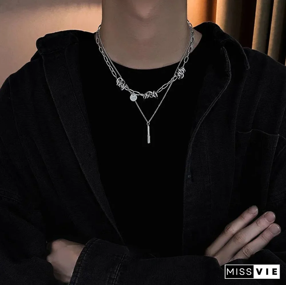 Men's & Women's Hip Hop Titanium Steel Clavicle Necklace