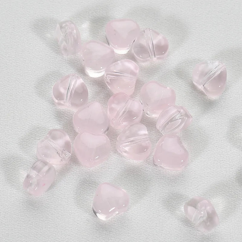 20 PCS/Package Diameter 6 Mm Hole 1~1.9mm Glass Glass Heart Shape Jewelry Accessories