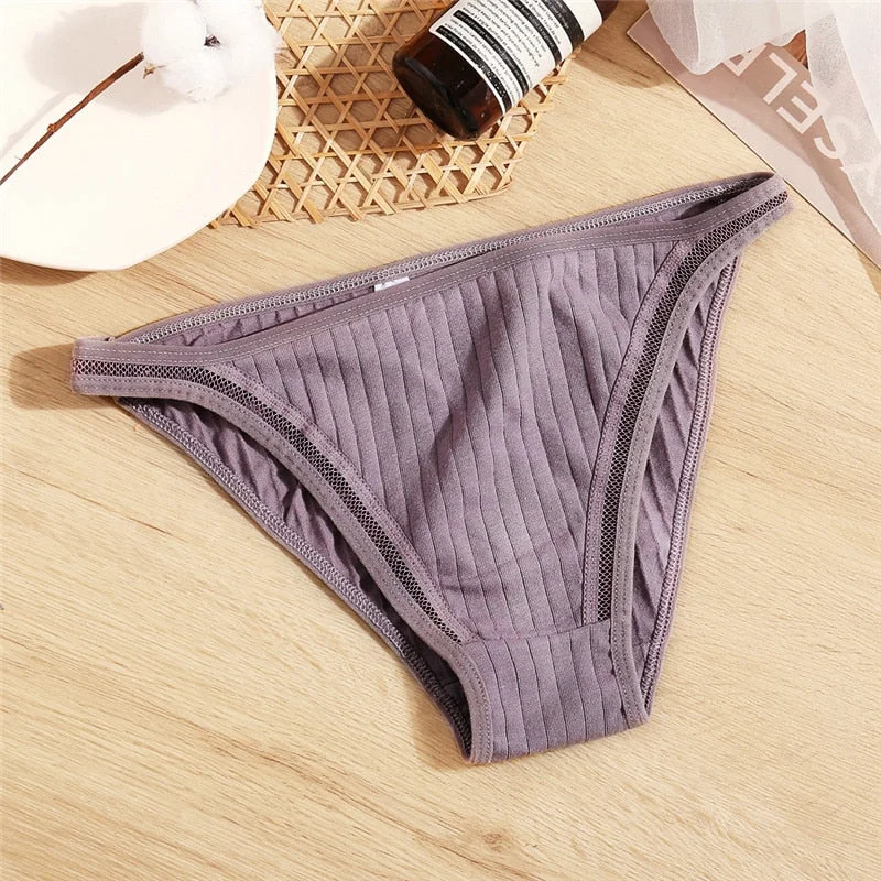 FINETOO Low-Rise Cotton Panties Women Bikini Underwear Sexy Hollow Mesh Briefs Girls Underpants M-XL Female Lingerie Panty 2021