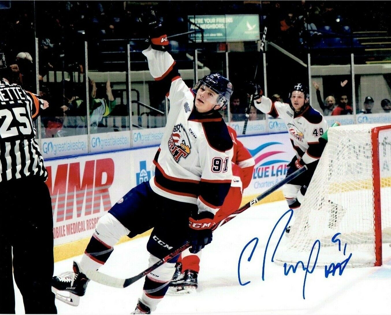 COLE PERFETTI autographed SIGNED SAGINAW SPIRIT 8X10 Goal